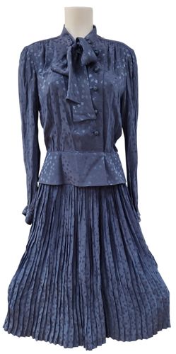 Ensemble vintage "Chemisier et Jupe plissée". Taille 36 - Label Emmaus - Modalova