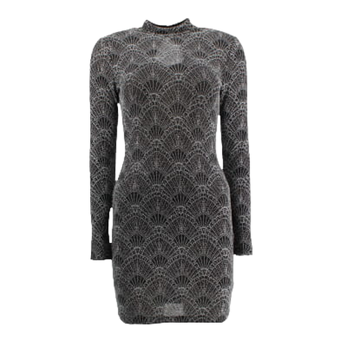 Robe  sequins  manches longues, imprime- - taille 38 - h&m - Modalova