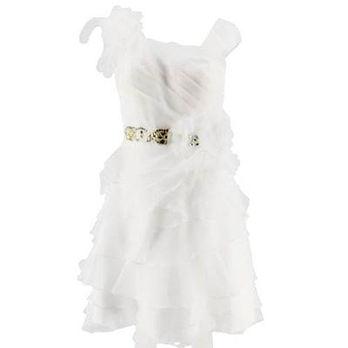 Robe blanche  strass et perles - soire cocktail - Taille 44 - Label Emmaus - Modalova