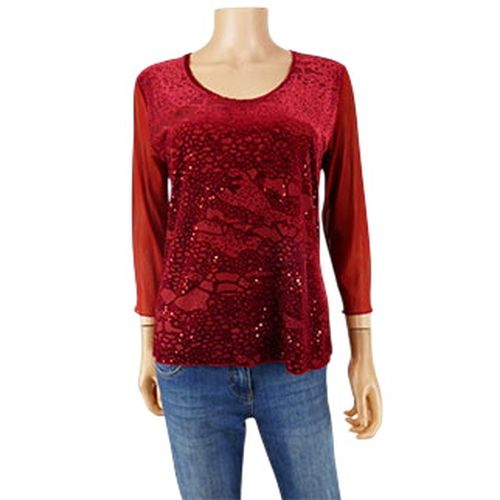 T-shirt bordeaux en velours - Taille 42/44 - finette - Modalova