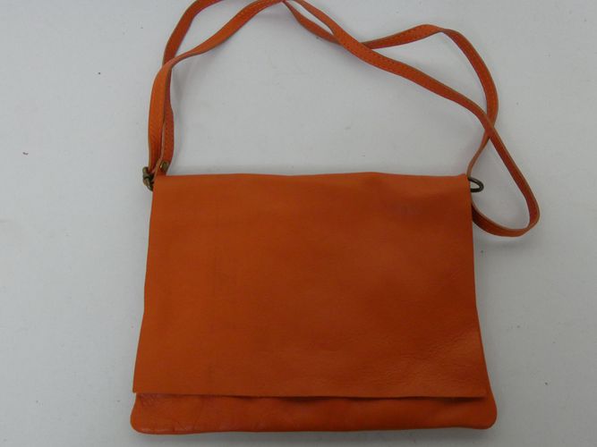 Sac  main en cuir orange Italy - Label Emmaus - Modalova