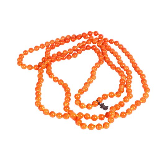 Sautoir Agatha perles de verre orange - Label Emmaus - Modalova