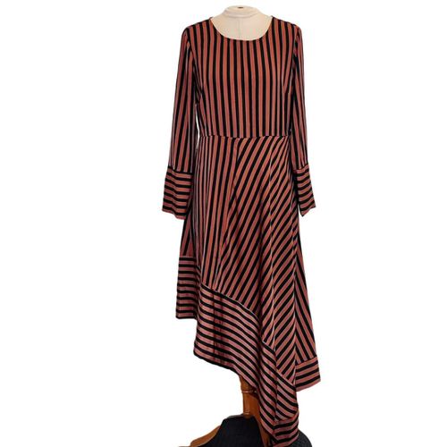 Robe asymtrique raye - ELLOS - 42 - Label Emmaus - Modalova