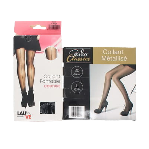 Lot de 2 collants panachs - Taille L - Label Emmaus - Modalova