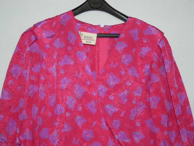 Robe  manches courtes de couleur fushia de marque - weill paris - Modalova