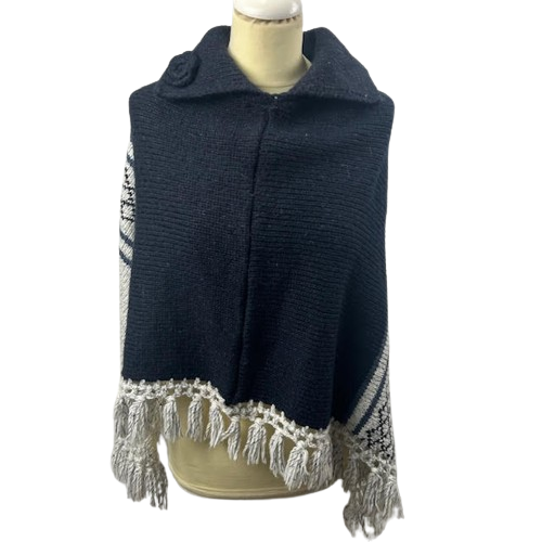 Pull poncho  franges, Taille M - Label Emmaus - Modalova