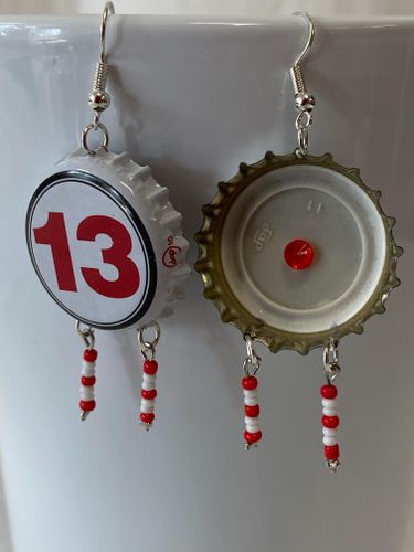 Boucles d'oreilles, pendants, capsules Guinness Hop House 13 strass et perles recycles, style festif - Label Emmaus - Modalova