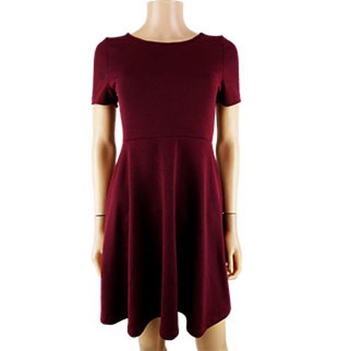 Robe bordeaux unie - manches courtes - S - jennyfer - Modalova