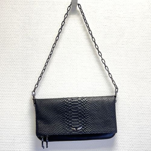 Sac  main Pochette Zadig&Voltaire Rock Cuir effet peau de crocodile - Label Emmaus - Modalova