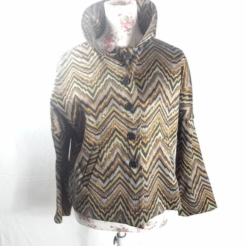 Veste courte - chevrons vert - noir- bronze - Taille S - lauren vidal - Modalova