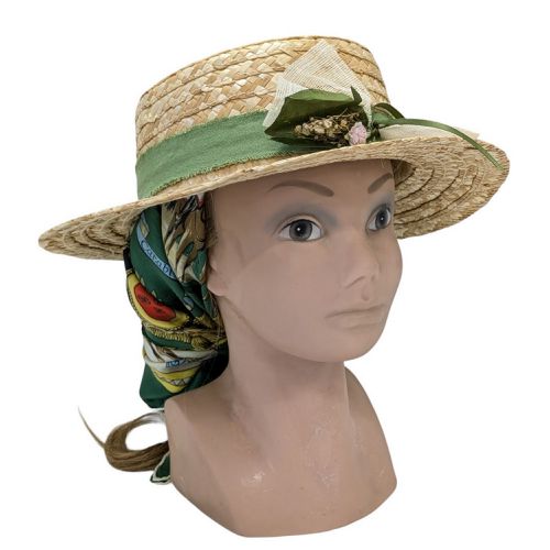 Chapeau de paille Canotier fleuri 56 cm - non prcis - Modalova