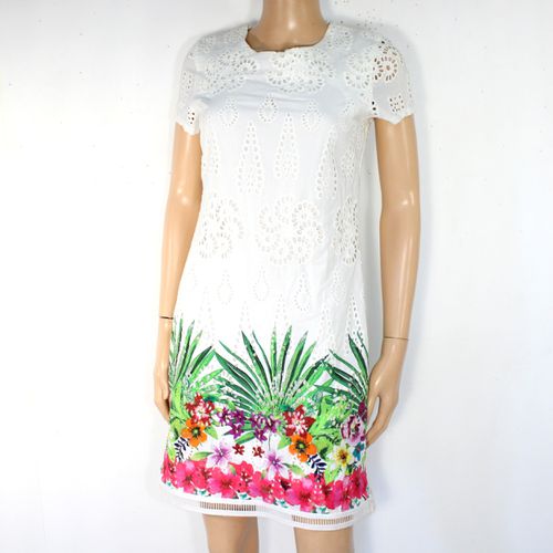 Robe Blanche & Fleuris Taille 38 - desigual - Modalova