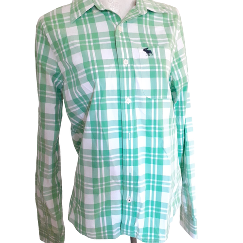 Chemise  carreaux verts - Abercrombie et Fitch - New-York - Label Emmaus - Modalova