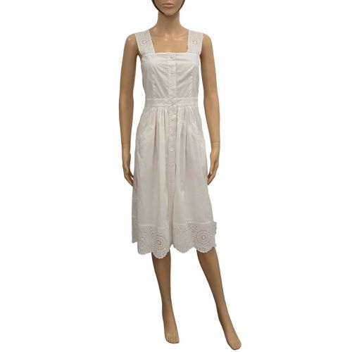 Robe Rozmine T 34 en cotonnade blanche broderie anglaise - tara jarmon - Modalova