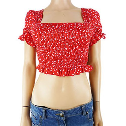 Crop-top  motifs curs blancs sans manches - 34 - shein - Modalova