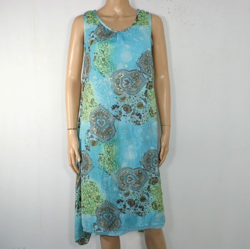 Robe Turquoise Fleuris Taille Estime XL - non renseign - Modalova