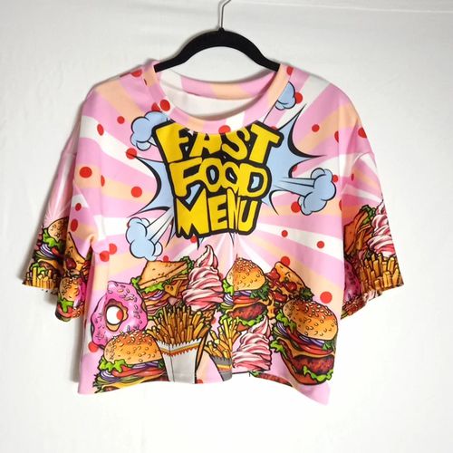 T-shirt surdimmensionn motifs imprims "fast food menu" - Label Emmaus - Modalova