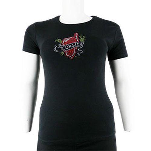 T-shirt imprim strass manches courte - T.4 - up - Modalova