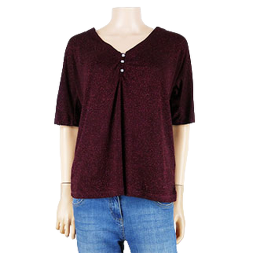 Blouse bordeaux mtallise - Taille 2 - formul - Modalova