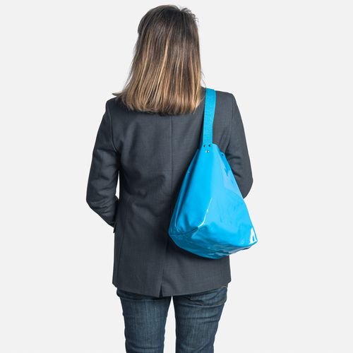 SAC CABAS - CUIR VERNIS TURQUOISE - jeu de matires - Modalova