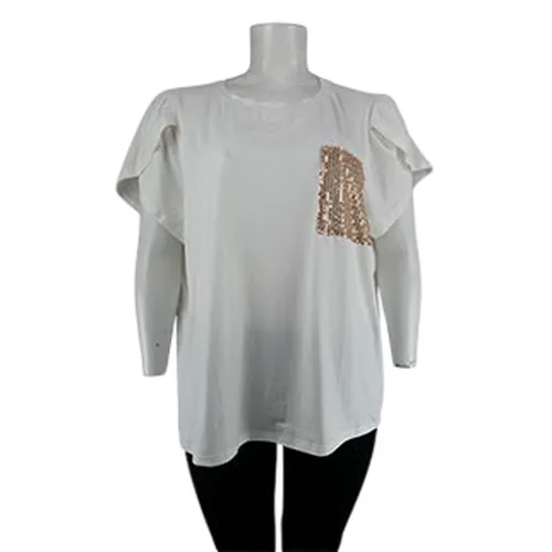 T-shirt avec paillettes - CURVE - Taille 4XL - Shein - Modalova