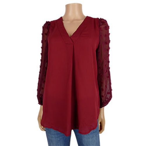 Blouse bordeaux manches longues transparentes - 38 - shein - Modalova