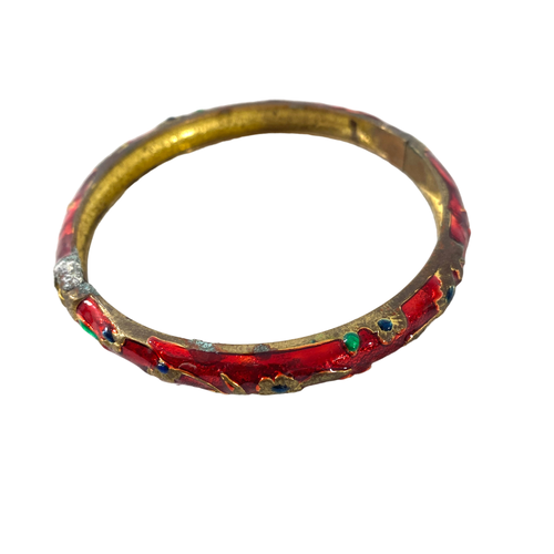 Bracelet cloisonn jonc et mtal dor - Label Emmaus - Modalova