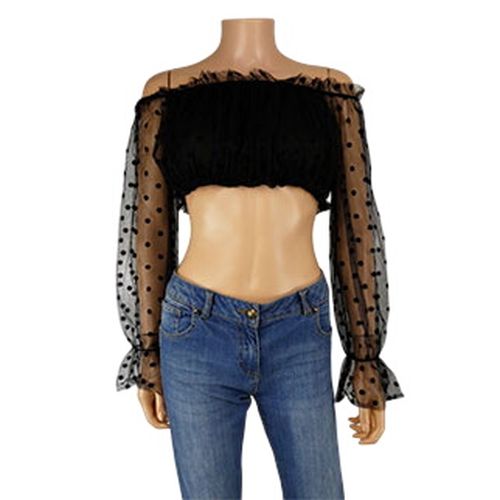 Crop top manches longues  dentelle - taille S - shein - Modalova