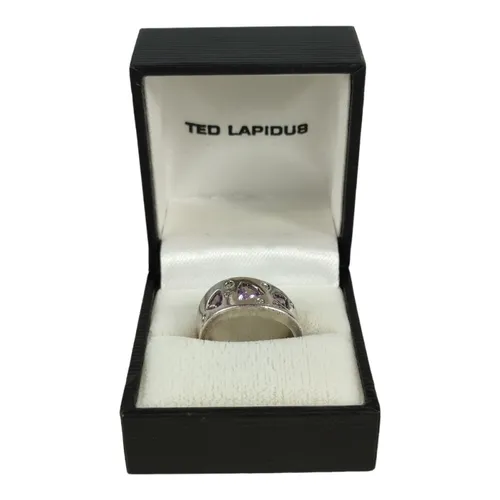 Bague TED LAPIDUS en argent massif 925 avec 3 amthystes et 7 oxydes de zirconium - taille 55 - Label Emmaus - Modalova