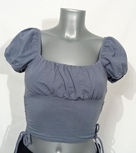 Crop-top en off shoulder bleu - XS - hollister - Modalova