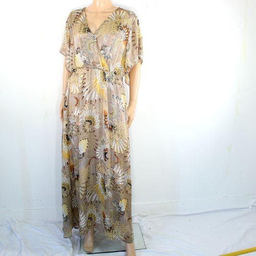 Robe Longue Fleurie Dore Taille XL - sweet miss - Modalova