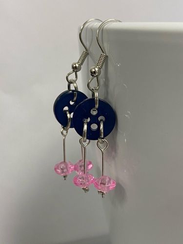 Boucles d'oreilles en boutons et perles recycles - Label Emmaus - Modalova