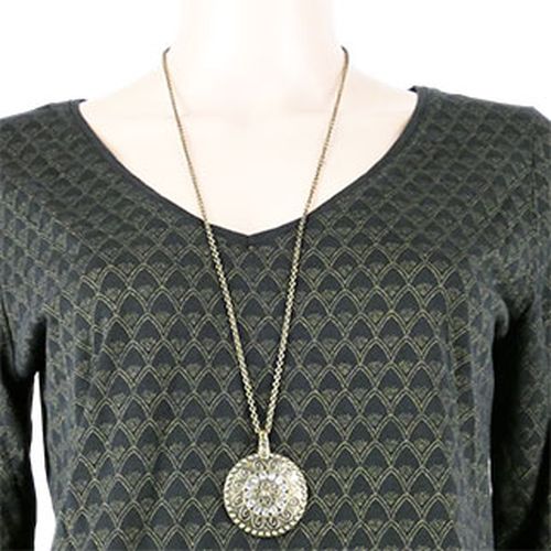 Collier noir  pendentif avec strass - Label Emmaus - Modalova