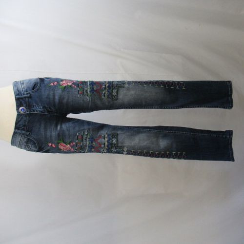 BF215 - Jean slim  broderie - Desigual - Taille 36 - Label Emmaus - Modalova