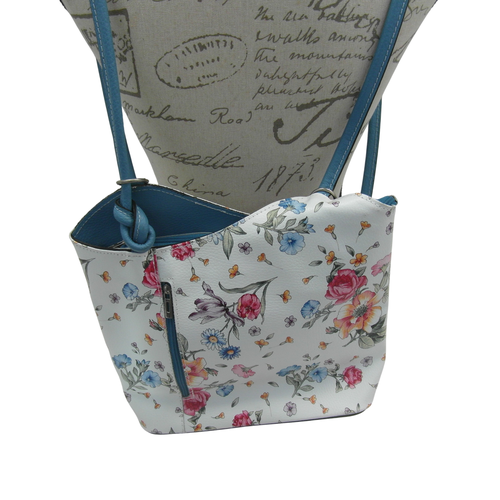 Sac  dos vintage motifs fleurs - Label Emmaus - Modalova