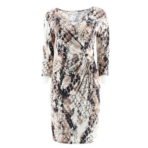 Robe beige imprime serpent noir et - Taille 38 - morgan - Modalova