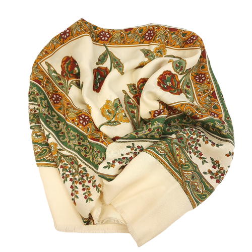 Grand foulard  dessins et frises fleuris - Label Emmaus - Modalova