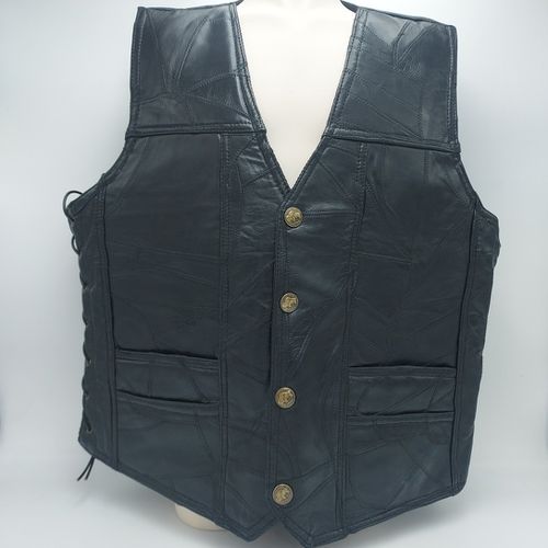 Neuf - Gilet motard - Buffalo Leather - diamond plate - Modalova