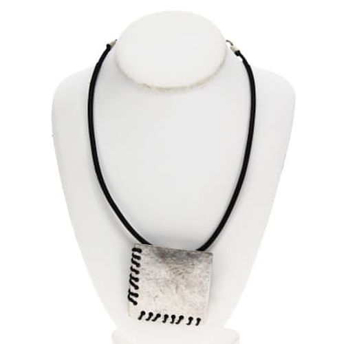 Collier noir  pendentif argent - Label Emmaus - Modalova