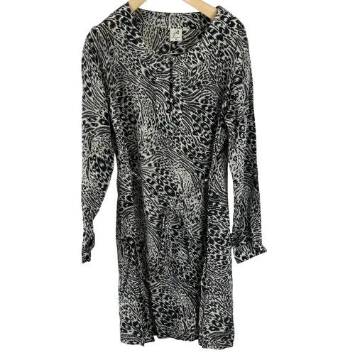 Robe blanche  motif noir 100% soie - Taille 40 - jacqueline riu - Modalova