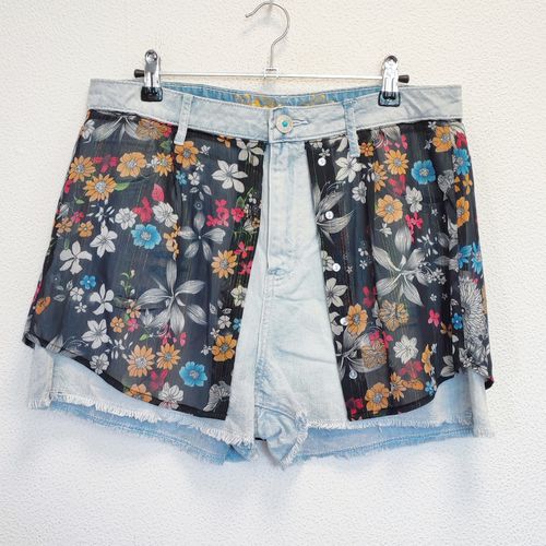 Short jupe en jean et voile - 42 - desigual - Modalova