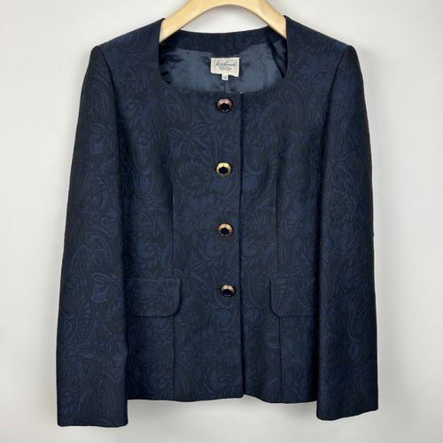 Ensemble tailleur jupe mi longue noir/ marine -Taille 42 - luisa spagnoli - Modalova