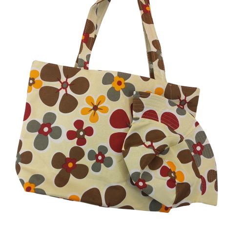 SAC DE PLAGE ET BOB BEIGE A FLEUR - Label Emmaus - Modalova