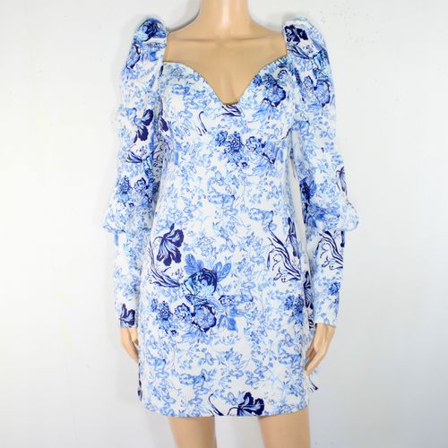 Robe Blanche Fleuris bleu Taille L - non renseigne - Modalova