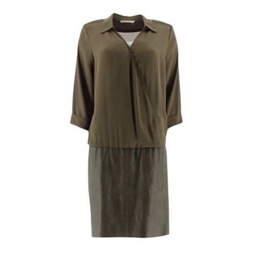 Robe avec similicuir imprim - Taille 40 - elora - Modalova