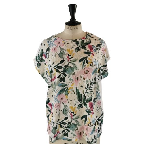 Top fluide texturé fleuri – LC Waikiki – Taille M – Écru - Label Emmaus - Modalova