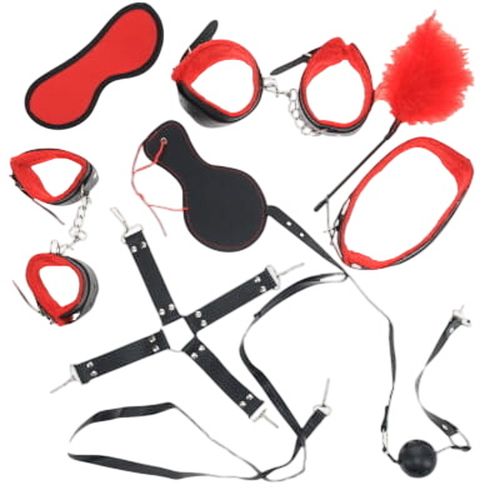 Ensemble de bondage sexuel et rouge 9 pices - Mixte - Taille TU - Label Emmaus - Modalova