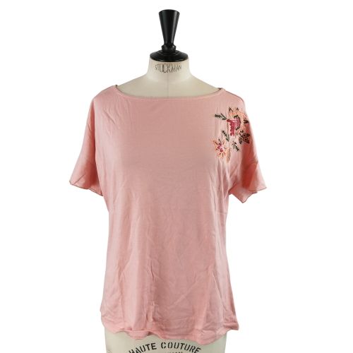 T-shirt TM (estime), fleurs brode - koton - Modalova