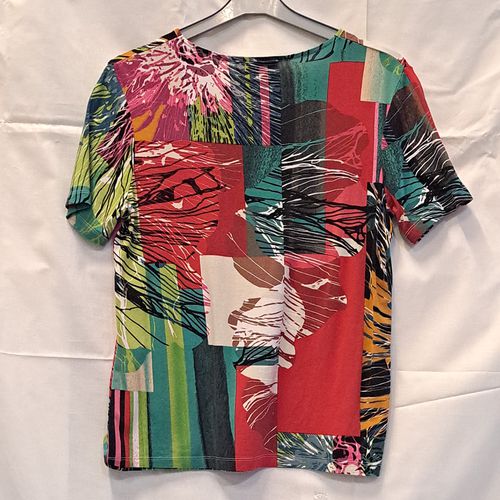 T-shirt multicolore dominante rouge en viscose T2 - christine laure - Modalova