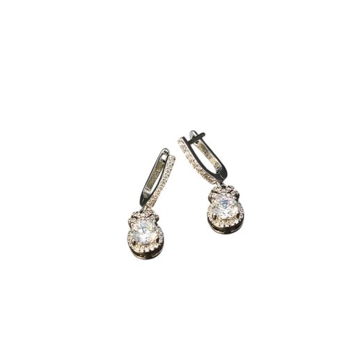 Boucles d'oreille en et cristal de roche - Label Emmaus - Modalova
